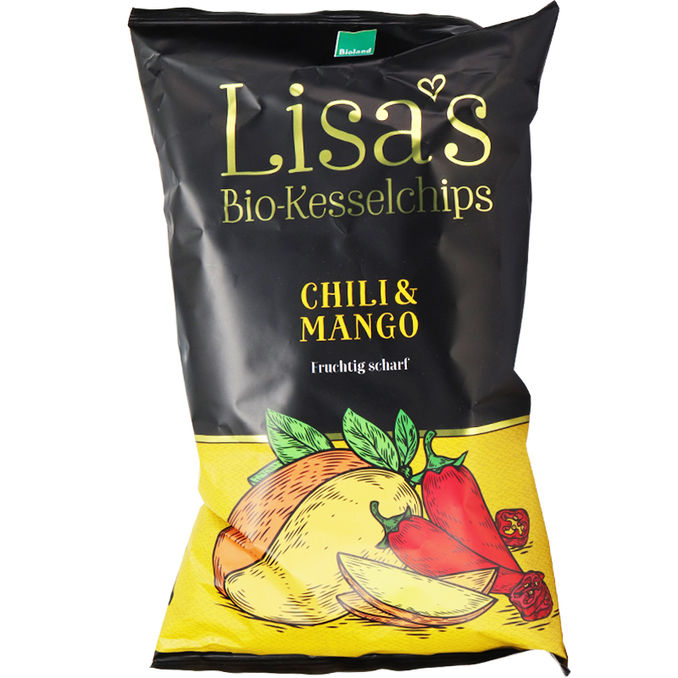 Aroma Snacks BIO Lisa's Kesselchips Chili & Mango